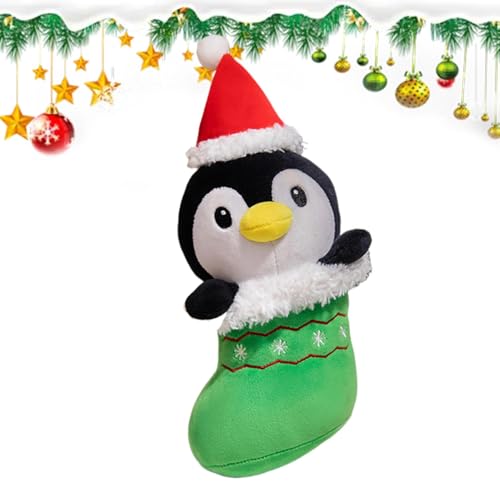 Cushangty Weihnachtspuppe, Weihnachtsplüschtiere,Urlaubsstofftier - Weihnachts-Plüsch-Weihnachtsmann-Pinguin-Puppe, weihnachtliche Stofftier-Dekoration für Zuhause, Arbeitsplatz, Auto-Ornament von Cushangty