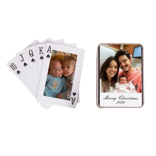 Individuelle Foto-Spielkarten – Personalisierte Spielkarten mit 55 Fotos, anpassbare Pokerkarten für Haustier, Hochzeiten, Jubiläen, Partys, Business-Logo von Custom System