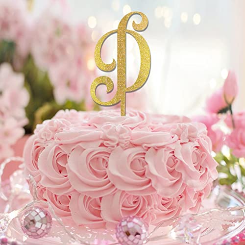 Cake Topper Letter B Monogramm Initial Name For Wedding Birthday Cake Decorations Wreath Floral Elegant Reusable Birthday Gifts For Baby Boys Girls Glitter Gold Customize Your Own Cake Topper von CustonCares