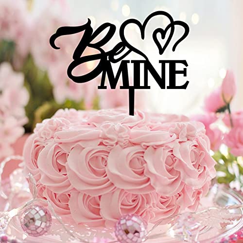 Hochzeitstortenaufsatz mit Aufschrift "Be Mine Mr and Mrs", Acryl, schwarz, personalisierbar, Retro, Brautpaar für Brautparty, Junggesellinnenabschied, Junggesellinnenabschied, Geschenk von CustonCares