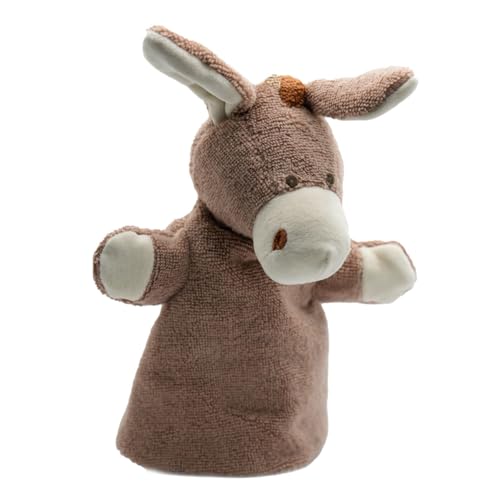 Cute Since 1999 Brauner Esel Handpuppe für Kinder ab 0 Monate - Biologische Handpuppe für Junge & Mädchen - Sachen & Geschenk für Neugeborene - Esel für Puppentheater Kinder - 26 x 20 cm von Cute Since 1999