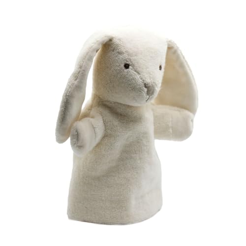 Cute Since 1999 Cremefarbene Hase Handpuppe für Kinder ab 0 Monate - Biologische Handpuppe für Junge & Mädchen - Sachen & Geschenk für Neugeborene - Hase für Puppentheater Kinder - 26 x 20 cm von Cute Since 1999