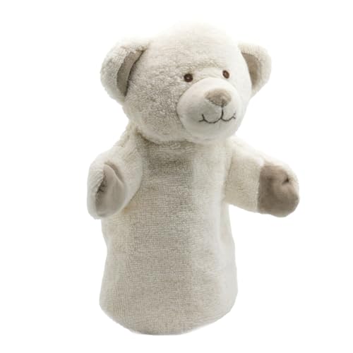 Cute Since 1999 Ecru Bär Handpuppe für Kinder ab 0 Monate - Biologische Handpuppe für Junge & Mädchen - Sachen & Geschenk für Neugeborene - Bär für Puppentheater Kinder - 26 x 20 cm von Cute Since 1999