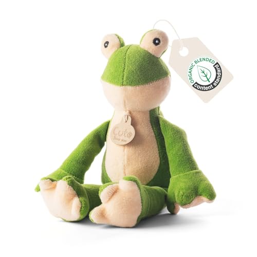 Cute Since 1999 Frosch Kuscheltier Baby ab 0 Monate - Biologische Frosch Spielzeug für Junge & Mädchen - Sachen & Geschenk für Neugeborene - Langbeiniger Frosch Plüschtier Kinder - 26 x 10 cm von Cute Since 1999