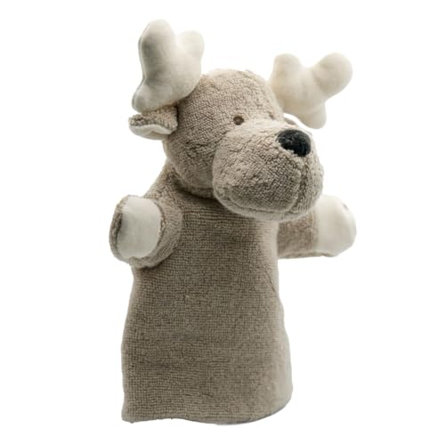 Cute Since 1999 Graues Rentier Handpuppe für Kinder ab 0 Monate - Biologische Handpuppe für Junge & Mädchen - Sachen & Geschenk für Neugeborene - Rentier für Puppentheater Kinder - 26 x 20 cm von Cute Since 1999