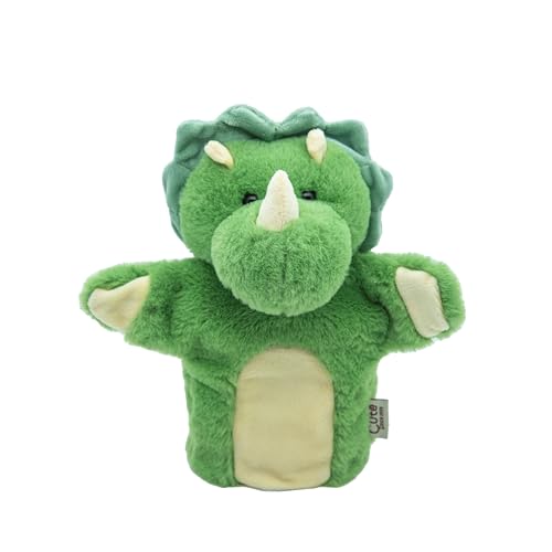 Cute Since 1999 Handpuppe für Kinder ab 0 Monate - Handpuppe für Junge & Mädchen - Sachen & Geschenk für Neugeborene - Puppentheater Kinder - 20 x 15 cm (Grüner Dinosaurier) von Cute Since 1999