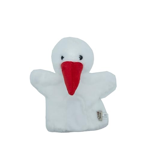 Cute Since 1999 Handpuppe für Kinder ab 0 Monate - Handpuppe für Junge & Mädchen - Sachen & Geschenk für Neugeborene - Puppentheater Kinder - 20 x 15 cm (Storch) von Cute Since 1999