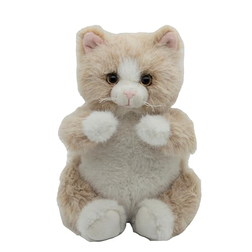 Cute Since 1999 Kuscheltier Baby ab 0 Monate - Kuscheltiere für Junge & Mädchen - Sachen & Geschenk für Neugeborene - Plüschtiere Kinder - Sitzendes Stofftiere (Beige Katze) von Cute Since 1999