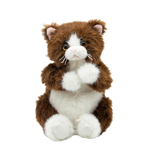 Cute Since 1999 Kuscheltier Baby ab 0 Monate - Kuscheltiere für Junge & Mädchen - Sachen & Geschenk für Neugeborene - Plüschtiere Kinder - Sitzendes Stofftiere (Braune Katze) von Cute Since 1999