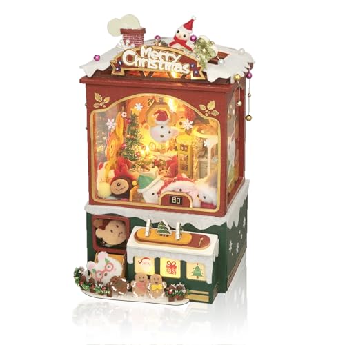 Cuteefun DIY Miniatur Haus Bausatz für Erwachsene zum Bauen von DIY Handwerkshaus Modellbausatz mit Möbel und Werkzeug Machen Sie Ihr eigenes kreatives Geschenk (Weihnachts Spieldose) von Cuteefun