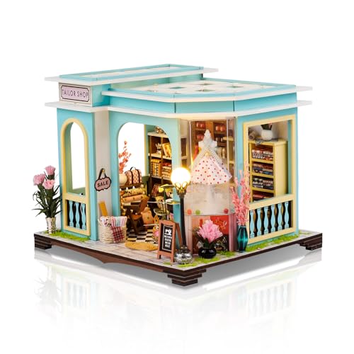 Cuteefun DIY Miniatur Haus Kits, Diorama Modell Baukästen mit Möbeln, Winzige Hausbausätze im Maßstab 1:24, Kreative DIY Basteleien für Erwachsene, Weihnachten Geburtstag Geschenke (Schneiderei) von Cuteefun