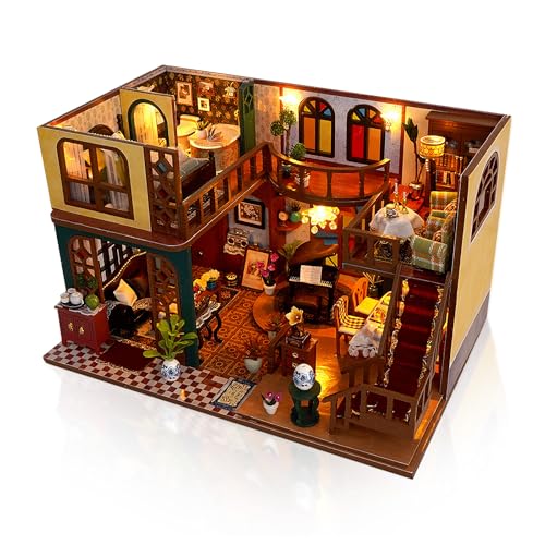 Cuteefun DIY Miniatur Haus Puppenhaus, Holzpuppenhaus mit LED, Winziges Haus Bausatz für Erwachsene zum Bauen, Einzigartiges Geschenk zum Geburtstag Weihnachten(Orientalischer Charme) von Cuteefun