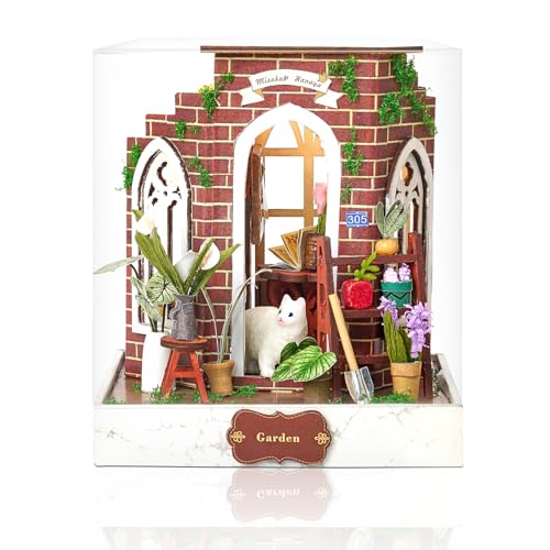 Cuteefun DIY Puppenhaus Miniatur Haus für Anfänger zum Bauen, Miniatur Puppenhaus zum Selber Bauen, Minaturen Häuser Kit mit Werkzeugen, Bastelset Häuschen Holz (Romantischer Garten) von Cuteefun