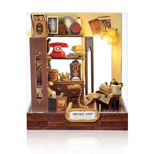 Cuteefun DIY Puppenhaus Miniatur Haus für Anfänger zum Bauen, Miniatur Puppenhaus zum Selber Bauen, Minaturen Häuser Kit mit Werkzeugen, Bastelset Häuschen Holz (Schatzsuche) von Cuteefun