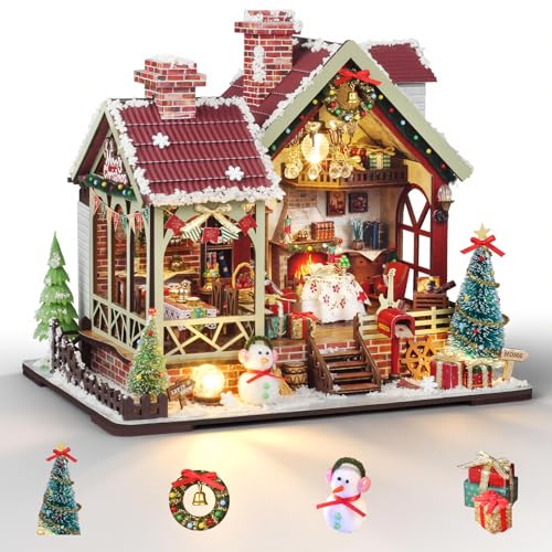 Cuteefun Miniatur Haus Selber Bauen Weihnachten, DIY Miniature House mit LED Licht, 3D Holz Puzzle & Buchstütze, Ideale Dauerdekoration oder Geschenkidee Cuteefun Miniatur Haus Selber Bauen Weihnachten, DIY Miniature House mit LED Licht, 3D Holz Puzzle & Buchstütze, Ideale Dauerdekoration oder Geschenkidee von Cuteefun