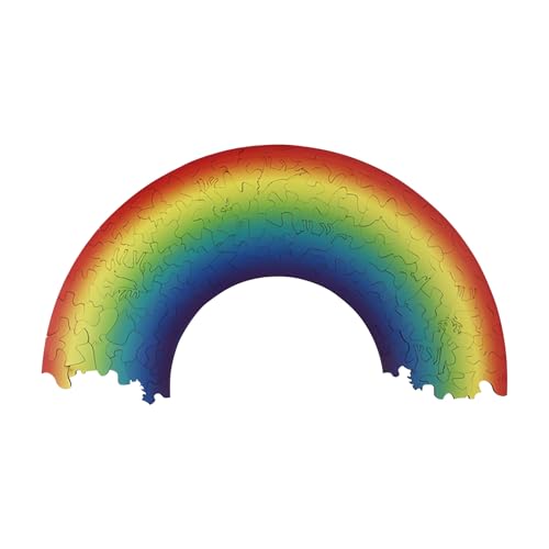 Cuteefun Regenbogen Holzpuzzle für Erwachsene, Einzigartig Geformte Bausätze Schwierige versteckte Tier Puzzle für Geburtstag Geschenk Vatertag Familien Spiele von Cuteefun