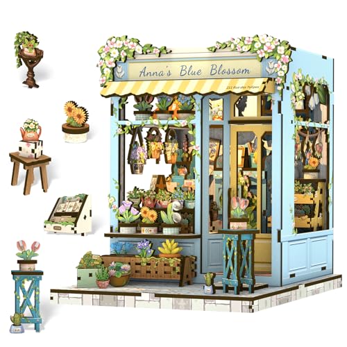 Cutefun DIY Book Nook Kit - Für Erwachsenenhäuser mit LED Beleuchtung Kreatives Puppenhaus Modell - Dekoratives Bücherregal Einsatz Set für Bastler & Sammler (Anna's Blue Blossom) Cutefun DIY Book Nook Kit - Für Erwachsenenhäuser mit LED Beleuchtung Kreatives Puppenhaus Modell - Dekoratives Bücherregal Einsatz Set für Bastler & Sammler (Anna's Blue Blossom) von Cutefun