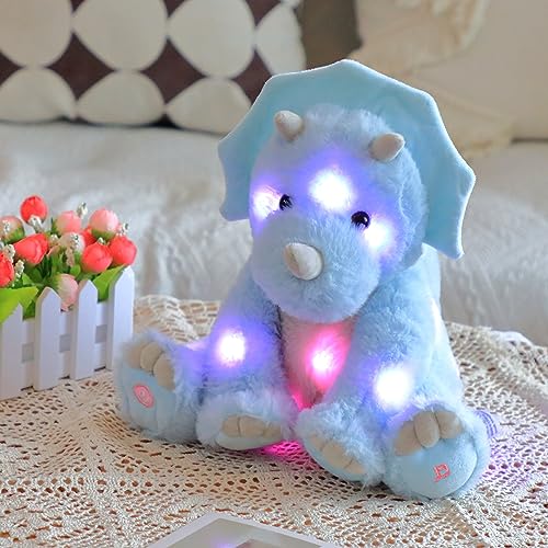 Cuteoy Blau Triceratops LED Musikalische Plüschtier Licht nach Oben Singen Plüsch Dinosaurier Lullaby Plüschies Geburtstag Weihnachten Spielzeug Geschenke für Kinder Kleinkind Mädchen Cuteoy Blau Triceratops LED Musikalische Plüschtier Licht nach Oben Singen Plüsch Dinosaurier Lullaby Plüschies Geburtstag Weihnachten Spielzeug Geschenke für Kinder Kleinkind Mädchen von Cuteoy