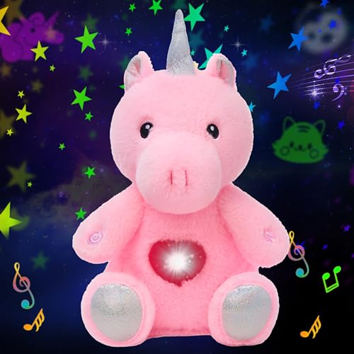 Cuteoy Plüsch Rosa Einhorn Stern Projektor Musikalisch Einstellbar Singend Nachtlicht Gefüllte Tiere Leuchtende Kawaii Plüschtiere Spielzeug Geschenke für Kinder von Cuteoy