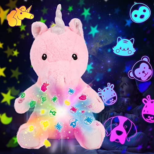 Cuteoy Plüsch Rosa Einhorn Stern Projektor Musikalisch Einstellbar Singend Nachtlicht Gefüllte Tiere Leuchtende Kawaii Plüschtiere Spielzeug Geschenke für Kinder von Cuteoy