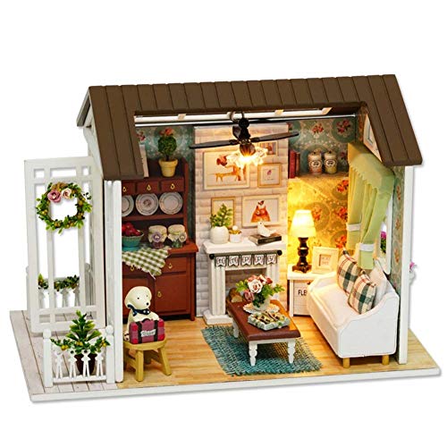 CUTEROOM DIY Puppenhaus aus Holz, Handcraft, Miniatur Kit-Salon, Modell und Möbel, Zeigen Fotos und Unterricht in Englisch (Z008) von CUTEROOM