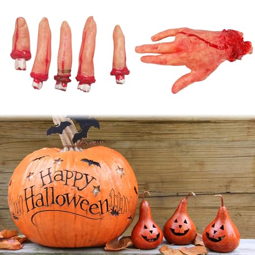 Halloween Fingers,Realistic Scarred Hands,Fake Hands Fingers,Broken Body Parts,Horror Props,Cosplay Foto Requisiten,Suitable for Halloween and Cosplay Haunted House, Theatre Tricks,Party Decoration von Cutiolly