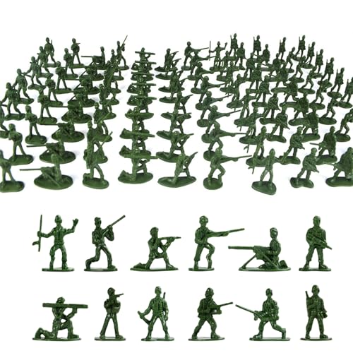 100Pcs Plastik Spielzeugsoldaten Armee Figuren Action Figuren Militär Spielset mit Zubehör Bildungs Spielzeug für Kinder Weltkrieg Kampftruppe Modell Set Mini Figuren Spaß Kriegsspiele Szene (A) von CutitiUU