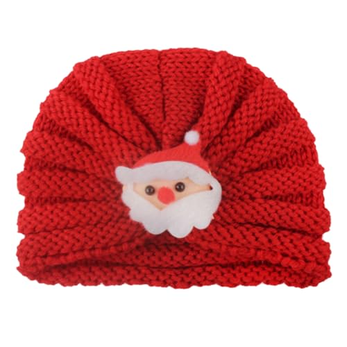 CutitiUU Baby Weihnachtsmütze, Weihnachtsmütze Für Kinder, Rote Nikolausmütze, Unisex Baby Hut Kleinkind Warme Strickmütze Kind Weihnachten Party Kopfbedeckung Für Winter Urlaub von CutitiUU