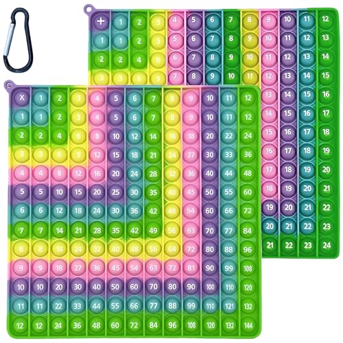 CutitiUU Silikon 12*12&12+12 Mathe-Gedächtnistafel für Kinder,Pädagogisches Zappelspielzeug,Push Pop Bubble Fidget Sensory Toy,Multiplikation für Kinder Lernspielzeug für Zusatz von CutitiUU