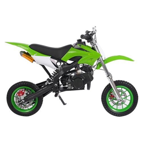 Cutycaty Kinder Dirt Bike 49CC 2Takt Dirtbike CrossBike PocketBike Kinderbike Motocross Motorrad Motorbike für Kinder und Jugendliche im Alter von 6-16 Jahren (8 Zoll, Grün) von Cutycaty