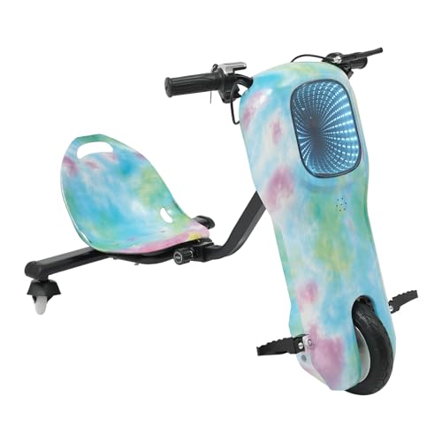 Kinder Elektro Driftscooter 360 Grad 250W Elektrischer Drift-Trike für Kinder, Drift Trike Roller mit 2600 mAh Batterie, LED-Beleuchtung, Lange Ausdauer, 4-12 Jahren (Grün) von Cutycaty