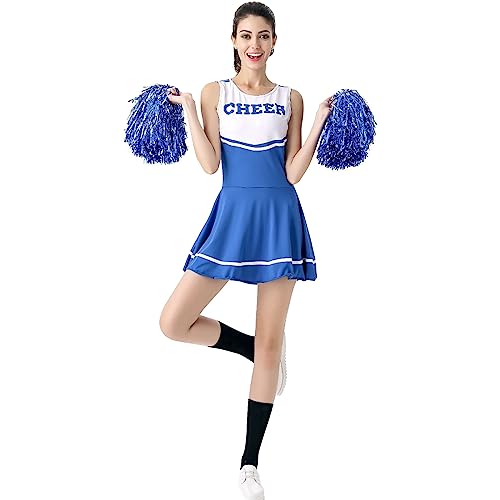 Cvanxluy Cheerleader Kostüm Damen Xs Swift Outfit Crop Top Ärmellos Mottoparty Kostüm Kleid Musical Verrücktes Uniform Minirock Cheer Faschingskostüme Dress von Cvanxluy