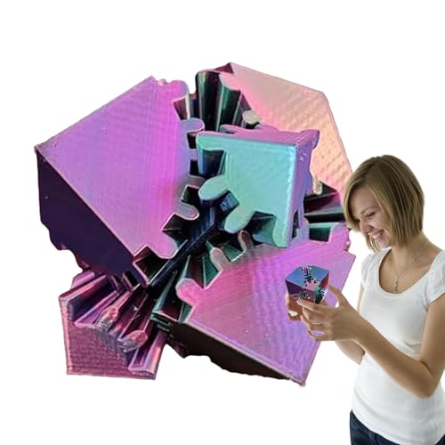 3D-Gedrucktes Würfel Zappelspielzeug | Kreatives Stressabbau-Cube Gear Zappelspielzeug | Formwechselnder Zahnrad-Spinner In Würfelform Für Technikliebhaber, Technikbegeisterte, Frauen Und Männer von Cyatfcn