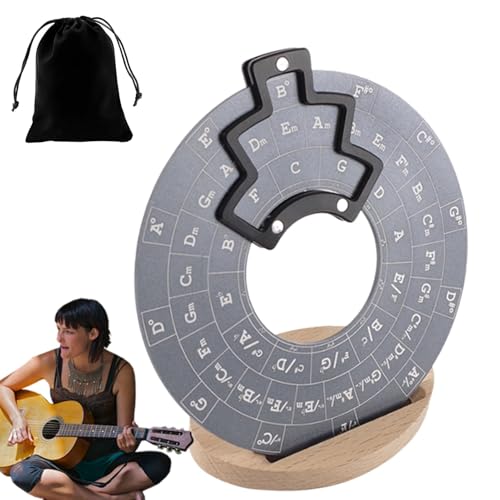 Circle of Fifths Wheel Guitar With Stand Holder, Guitar Music Theory Disc Circle Of Fifths,Guitar Chord Presser, Guitar Chord Trainer, Circle Of Fifths Wheel Melody Tool For Beginners von Cyatfcn