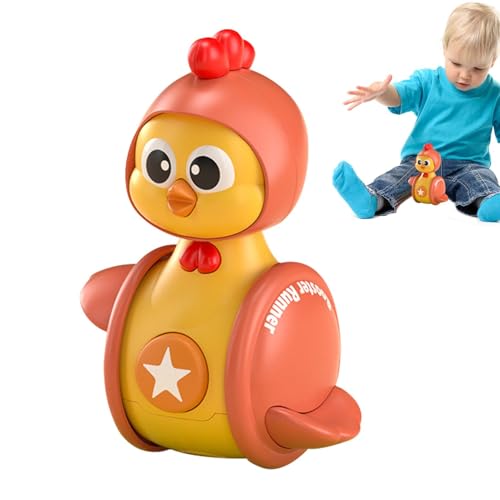 Cyatfcn 0-2 Jahre Wackelspielzeug,Hühnerwackelspielzeug für Kinder | Huhn-Prise-Spielzeug - Cartoon Early Crawling Comfort Lernspielzeug für Kinder, Kinder, Mädchen von Cyatfcn