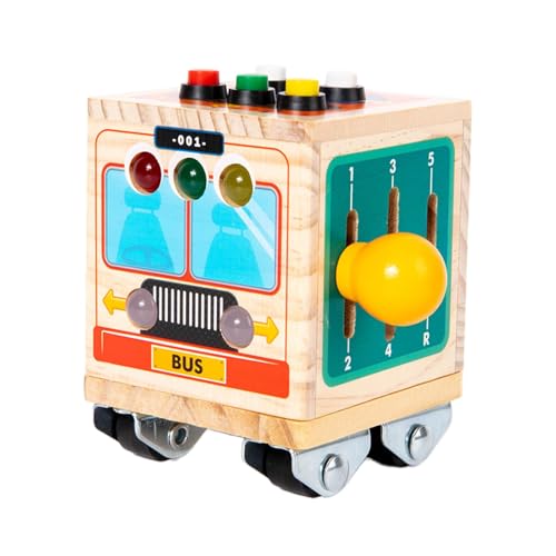 Cyatfcn Busy Cube für Kinder, Spielzeugwürfel | Aktivitätswürfelspielzeug - Sensorische Formsortierblöcke aus Holz, Busy Bus Analoges elektronisches Trainingsspielzeug zur Fähigkeitsentwicklung für von Cyatfcn