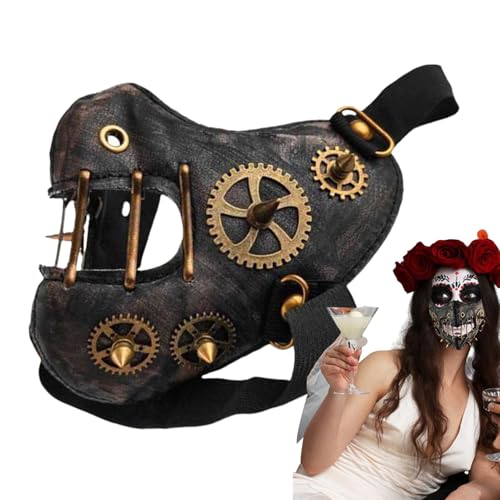 Cyatfcn Cosplay-Gesichtsbedeckung für Männer, Halloween-Gesichtsbedeckung für Erwachsene - Neuartige Halloween-Kostüm-Requisiten Steampunk-Gesichtsbedeckung | Innovative Kostüm-Cosplay-Requisiten, von Cyatfcn