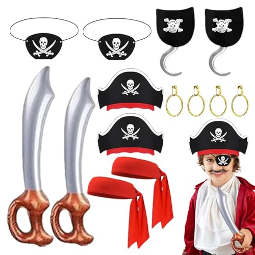 Cyatfcn Halloween-Piratenkostüm für Kinder, Piratenkostüm-Set für Mädchen, Kinder Rollenspielkostüm Halloween Piraten Cosplay, Saisonales modisches Bühnenoutfit für Festivalatmosphäre für Karneval, von Cyatfcn