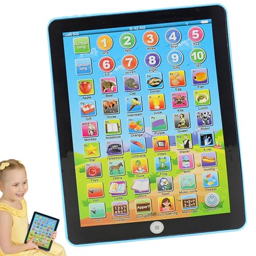 Cyatfcn Kinder-Tablet-Spielzeug, Kinder-Lernpad | Touch and Learn Pad Lernspielzeug | Interaktives Pad-Musik- und Wortspielzeug, unterhaltsame Computer-Story-Simulationsmaschine für Kinder von Cyatfcn