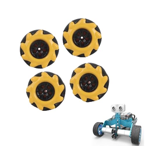 Cyatfcn Mecanum Rad Roboter Autoteile, Mecanum Wheels Omni Wheels, 2 Paar 48 mm , omnidirektionale linke & rechte , Roboterchassis, Smart Robot Autoteile von Cyatfcn