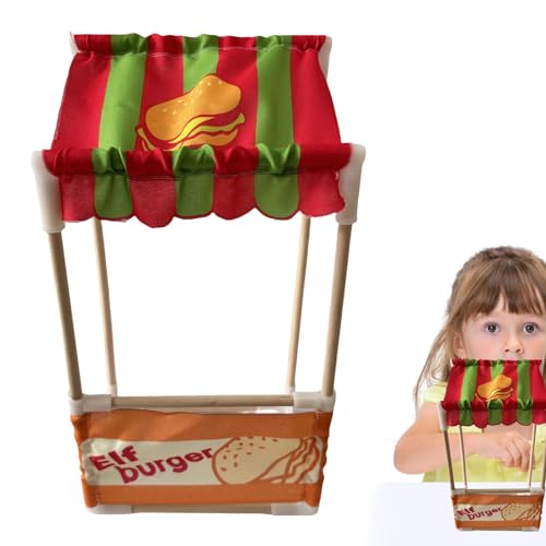 Cyatfcn Puppenhaus-Snackregal, Miniaturregal für Puppenhaus - Miniatur-Kuchentheke mit Weihnachtsmotiv,Eisregal, Miniatur-Lebensmittelschrank-Zubehör von Cyatfcn