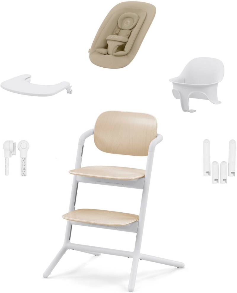 Cybex Lemo 4-in-1 Hochstuhl Inkl. Babywippe, Babyset Und Tablett, Sand White von Cybex