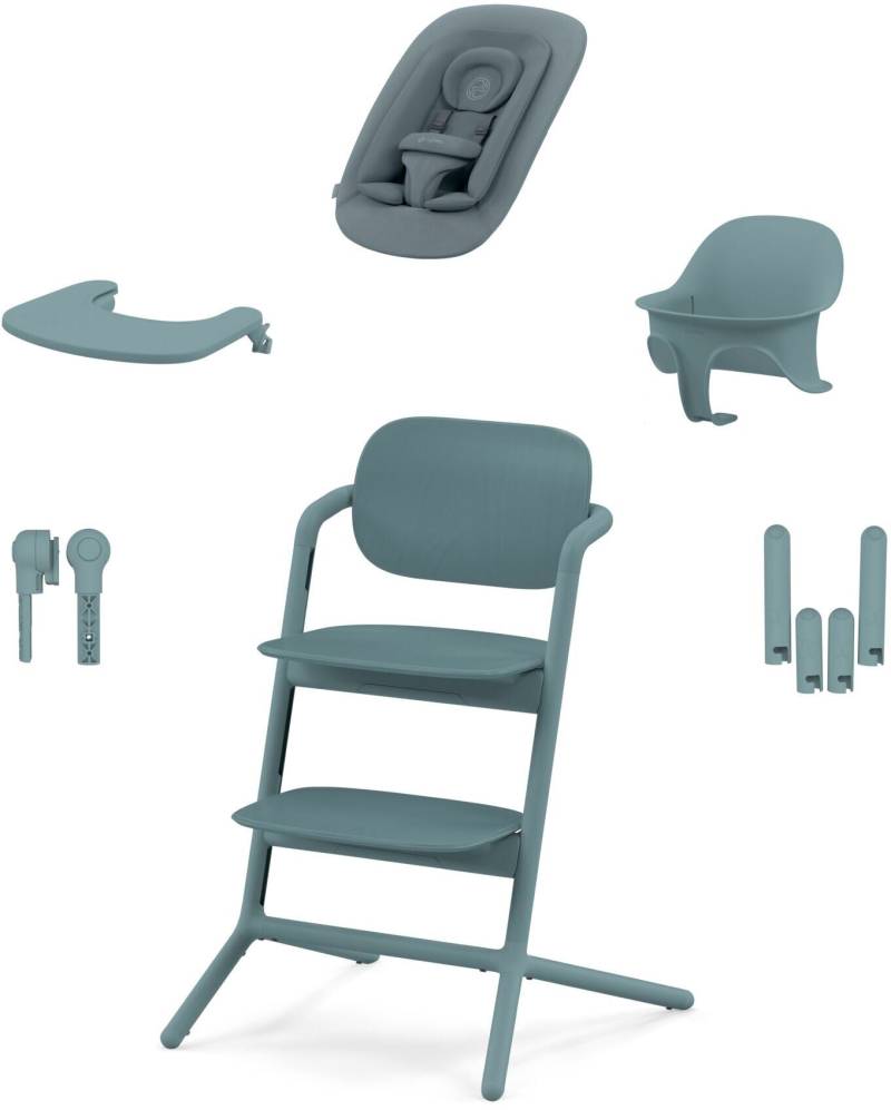 Cybex Lemo 4-in-1 Hochstuhl Inkl. Babywippe, Babyset Und Tablett, Stone Blue von Cybex