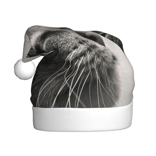 Cykazhst Weihnachtsmütze mit Katze, Schmetterling, Weihnachtsmütze für Erwachsene, Unisex, Plüsch, Weihnachtsmütze für Neujahr, festliches Partyzubehör von Cykazhst