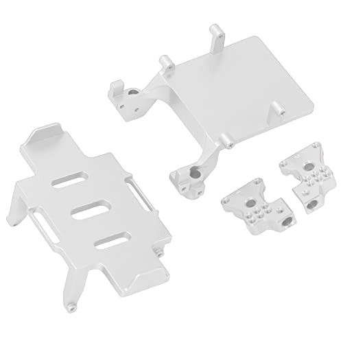 Cyllde RC-Stoßdämpferbrücke aus Aluminiumlegierung, ESC-Halterung Und Batteriefach-Set Für AXIAL 1/24 SCX24 – Perfekter Ersatz(Silber) von Cyllde