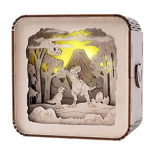 Cymwer 3D Holz Puzzles Nachtlicht mit Touchable Switch, Nachtlicht Tischlampe Nachttischlampe Geschenke for Familie Freund DIY Puzzle Liebhaber von Cymwer