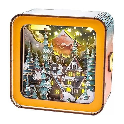 Cymwer 3D Holz Puzzles Nachtlicht mit Touchable Switch, Nachtlicht Tischlampe Nachttischlampe Geschenke for Familie Freund DIY Puzzle Liebhaber von Cymwer