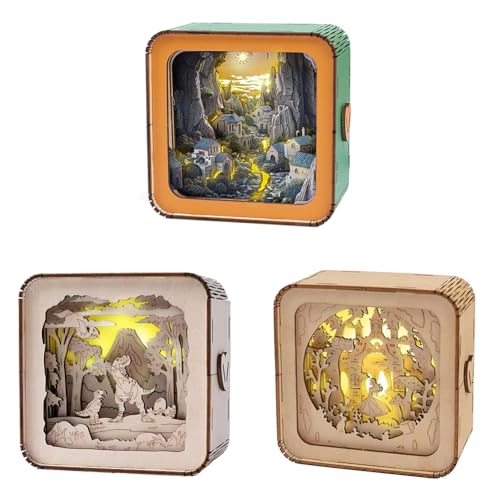 Cymwer 3D Holz Puzzles Nachtlicht mit Touchable Switch, Nachtlicht Tischlampe Nachttischlampe Geschenke for Familie Freund DIY Puzzle Liebhaber von Cymwer