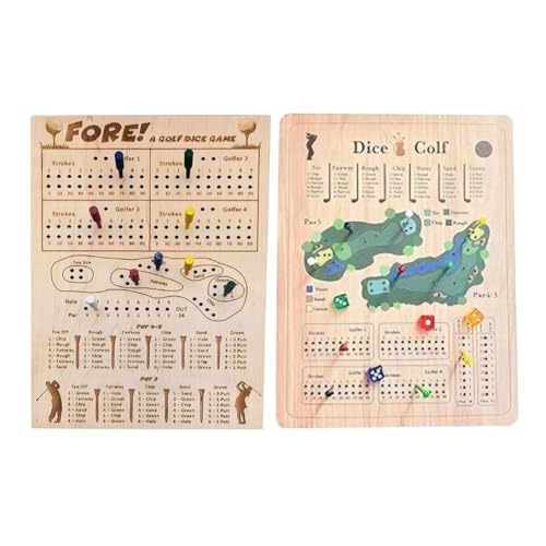 Cymwer Golf Würfel Brettspiel aus Holz - Tragbares Golf Würfelspiel for den Tisch - Großartiges Geschenk for Golfer, Freunde und Kinder von Cymwer