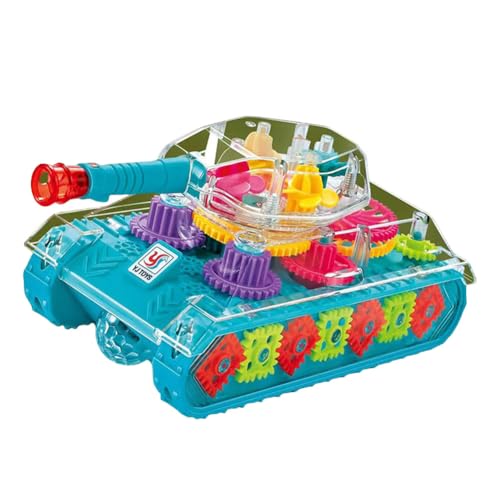 Cymwer Light Up Transparent Gear Car Spielzeug for Kinder, Bump and Go Spielzeugauto mit coolem Licht und Musik, automatische Lenkung Dynamisches Zahnrad-Auto for Baby Jungen und Mädchen von Cymwer